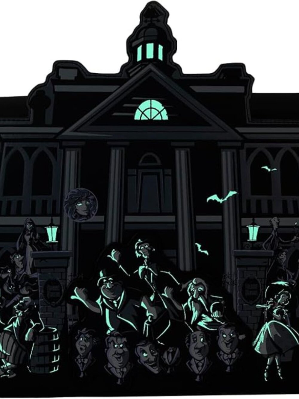 Loungefly Disney: Haunted Mansion Crossbody Purse Glows in the Dark - Picture 3 of 6